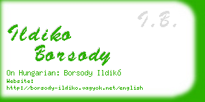 ildiko borsody business card