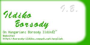 ildiko borsody business card